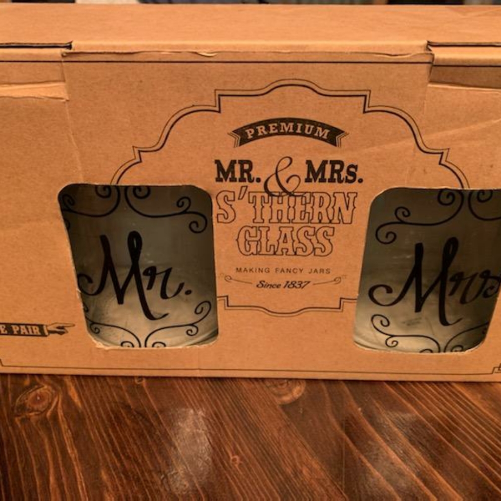 Decorative "Mr" and "Mrs" glasses